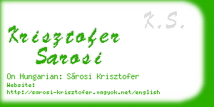 krisztofer sarosi business card